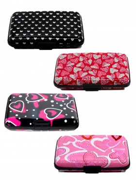 HEART PRINT CREDIT CARD HOLDER  4PCS SET (127, 35)